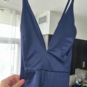 Navy blue long elegant dress